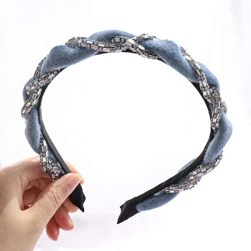 

Autumn And Winter New Fashion Diamond Headband Korean Flannel Diamond Chain Braided Headband Hair Accessories Must Go Out