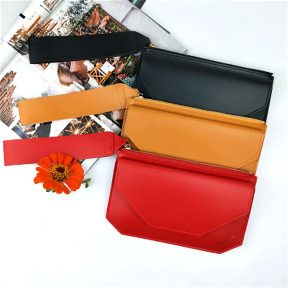 

Women's Wallet Korean New Envelope Style Buckle Clutch Pu Leather Multifunctional Card Case Coin Purse Pouch with ID Holder