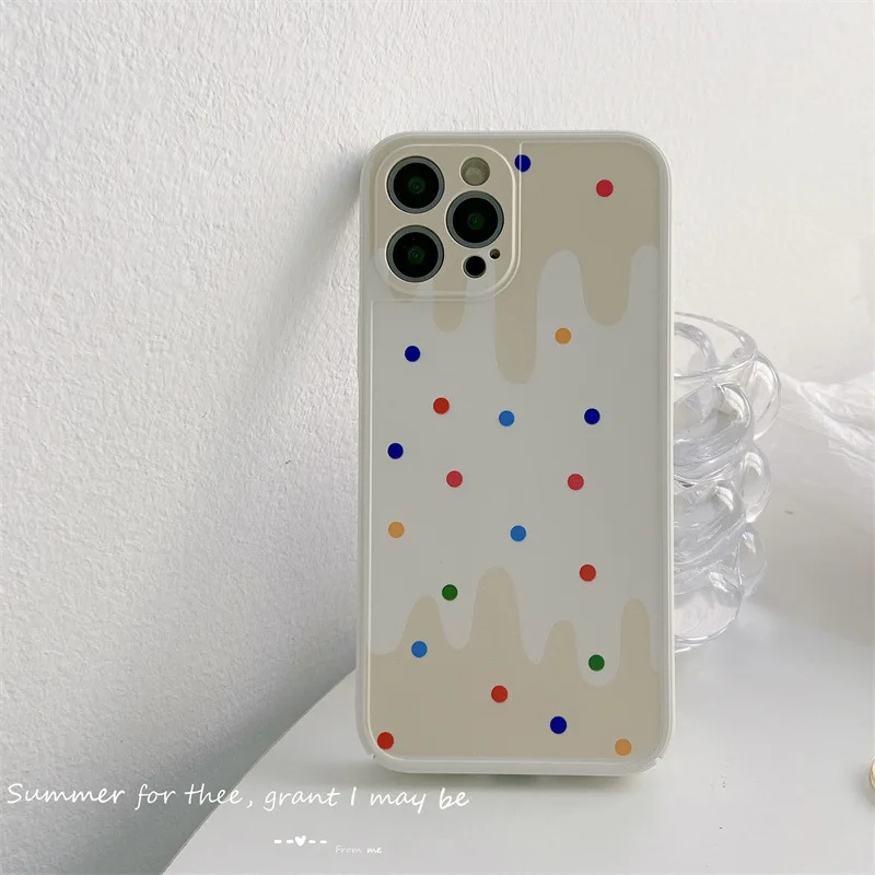 

Retro kawaii summer Ice cream Wave point Japanese Phone Case For iPhone 11 12 Pro Max Xs Max XR X 7 8 Plus 7Plus case Cute Cover