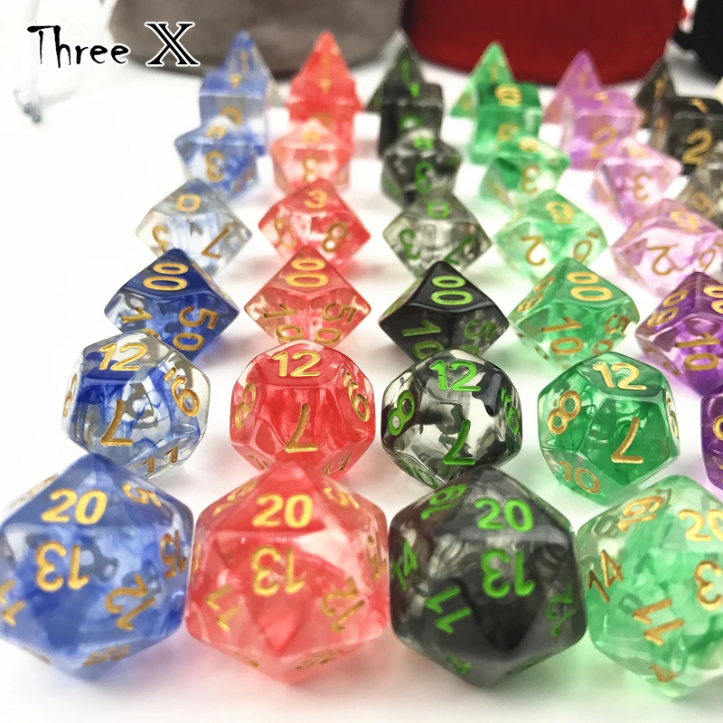 Новейший Nebular Juegos De Mesa Data Dice набор D4 D6 D8 D10 % D20 для настольной игры DND | Спорт и