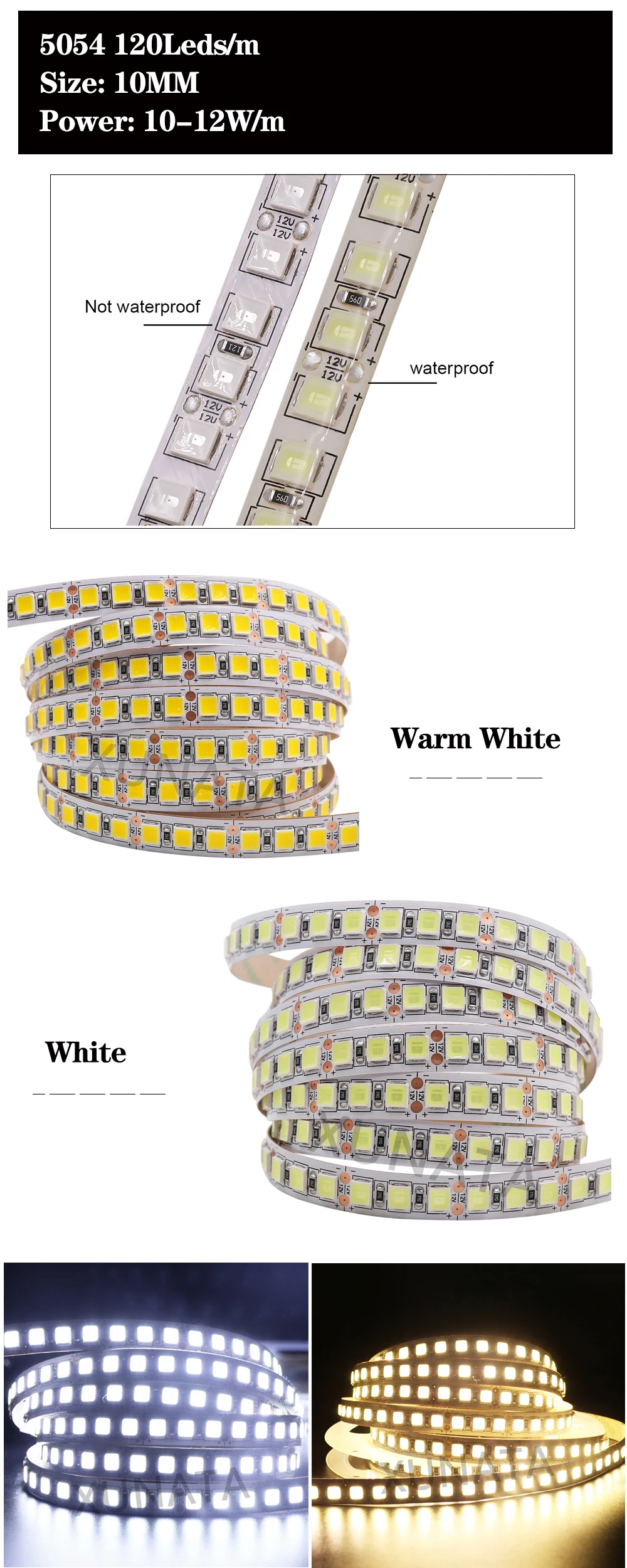 5 м/лот DC12V SMD5050 5054 2835 Светодиодные ленты веревка лента 300 светодиодный 1200 светодиодный Водонепроницаемый гибкий светодиодный лента светильник домашний Декор Светильник