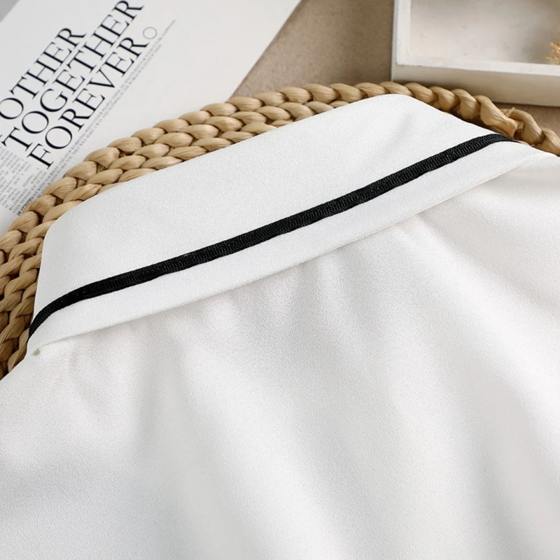 

2021 Women Chiffon Fake Collar Blouse Cloud Shoulder Doll Collar Detachable Shirt Collar Blouse Top Women Clothes