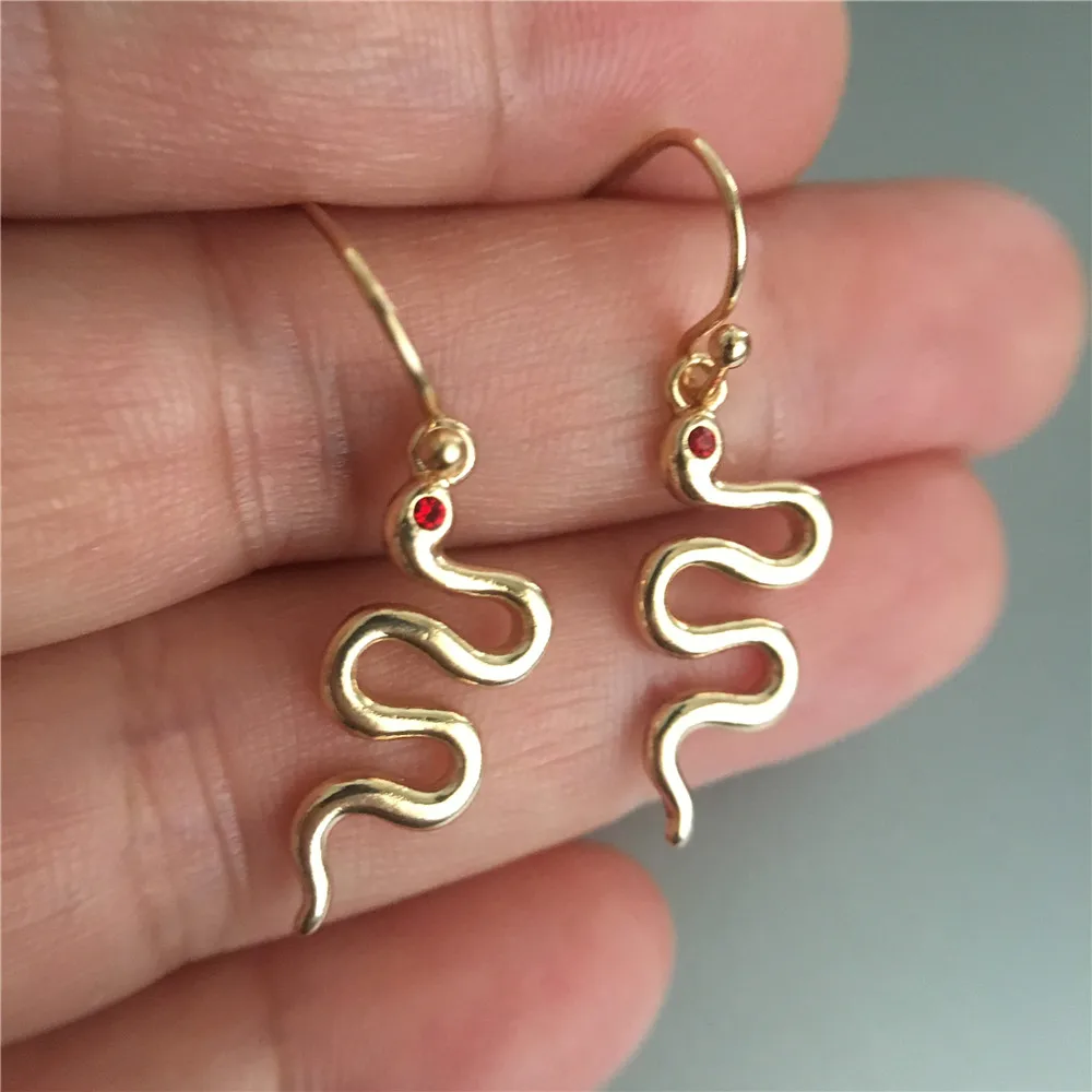 Модные ювелирные изделия золотой цвет кулон в форме змеи висячие серьги шикарный