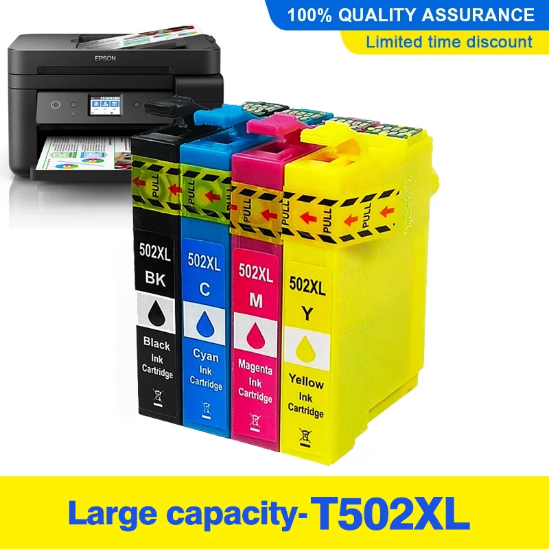 

502XL Compatible Ink Cartridge E-502XL T502 T502XL for Epson Expression Home XP-5100 XP-5105 WorkForce WF-2860DWF WF-2865DWF