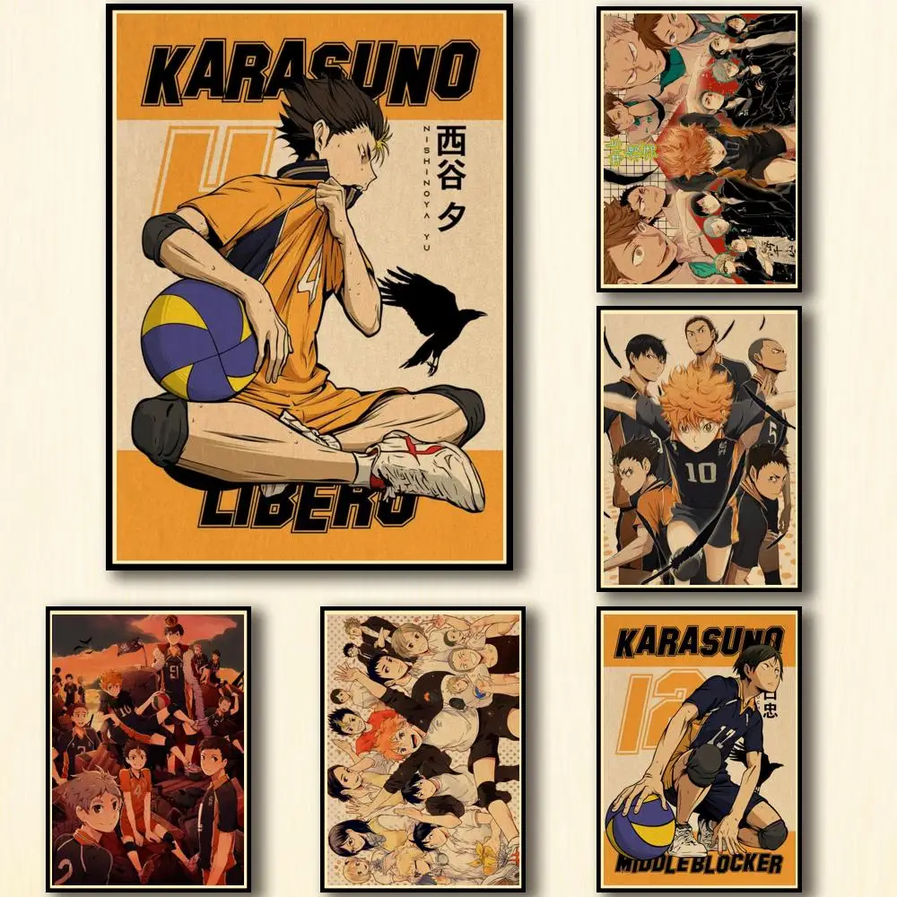 

27 моделей Аниме Haikyuu! Искусство абстрактной живописи для кофейного домика