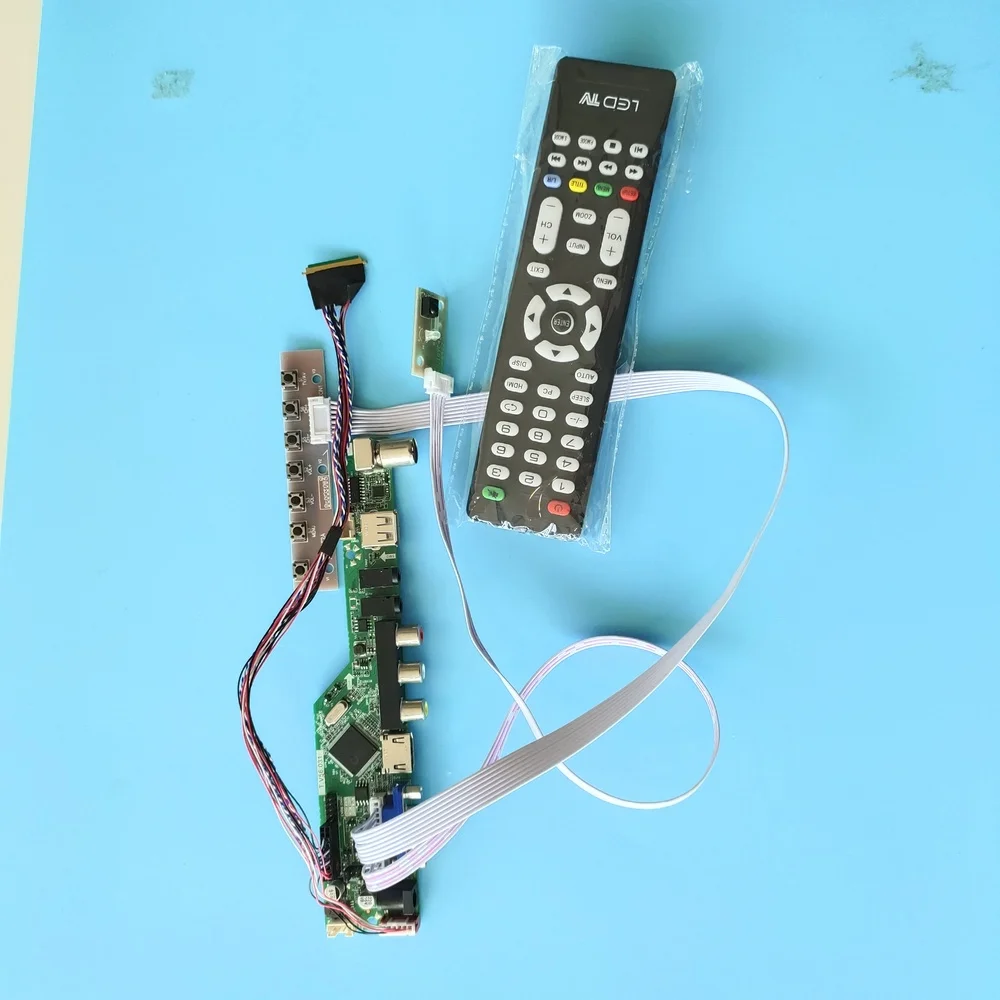 Комплект для LTN156AT05, экран, аудио контроллер, Doard HDMI-совместимый 1366x768 LVDS светодиодный ЖК-дисплей, 40pin VGA TV AV пульт дистанционного управления, USB панель монитора
