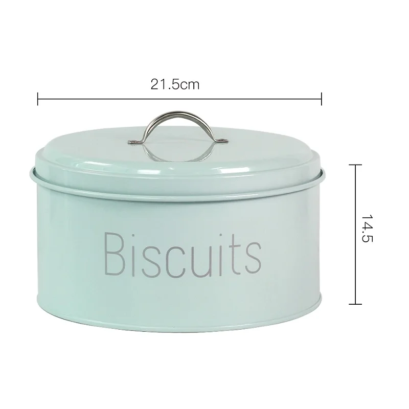 

Biscuits Metal Storage Box Nordic Style Sealed Jar Cookies Bread Pastry Sunflower Seeds Nut Candy Snack Multi-function Household