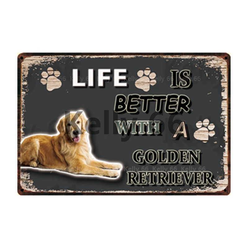 [Kelly66] собака жизнь лучше с немецким овчаром ирландский терьер Металлический Знак