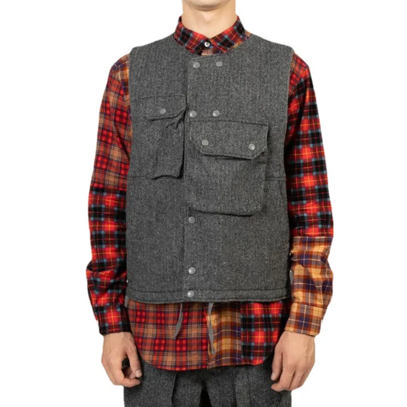 

Fashion Vest Men Jacket 2021 Autumn Winter New Vest Coat Men Solid Color Sleeveless Outwear Vest Cardigan Coat Trend Chic Tops