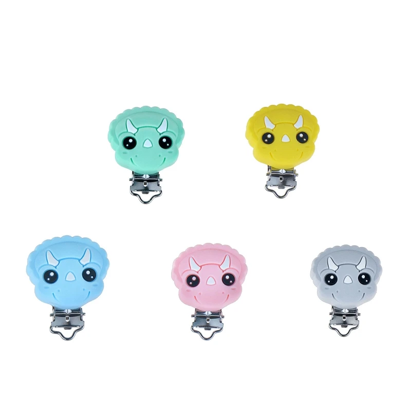 

Мультяшный динозавр соска зажим пищевой класс силиконовый детский фотозажим фотографический зажим защита от падения G99C