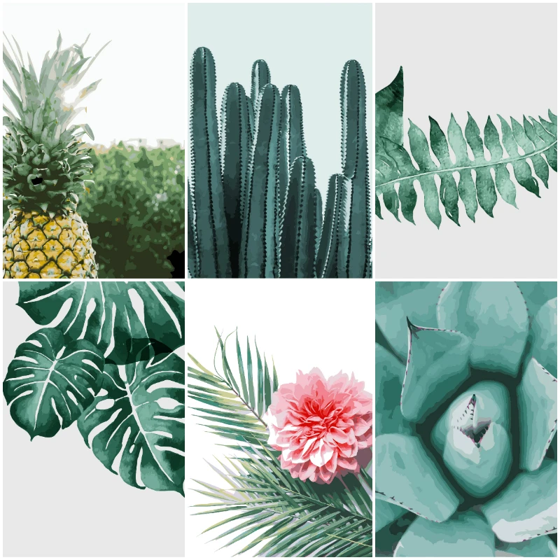 

Succulent Green Leaf Plant Wall Art Painting Photography Art Canvas Painting Home Still Life Decor Postera and Prints Room Decor