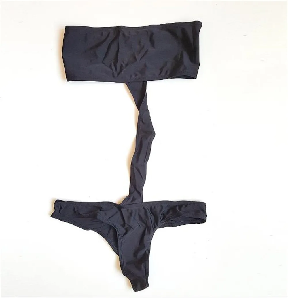 

One Piece Swimsuit For Women Black Hollow Out Bandage Mini Bikini Sexy Womens Tube Top Swimwear Fashion Bikini Set