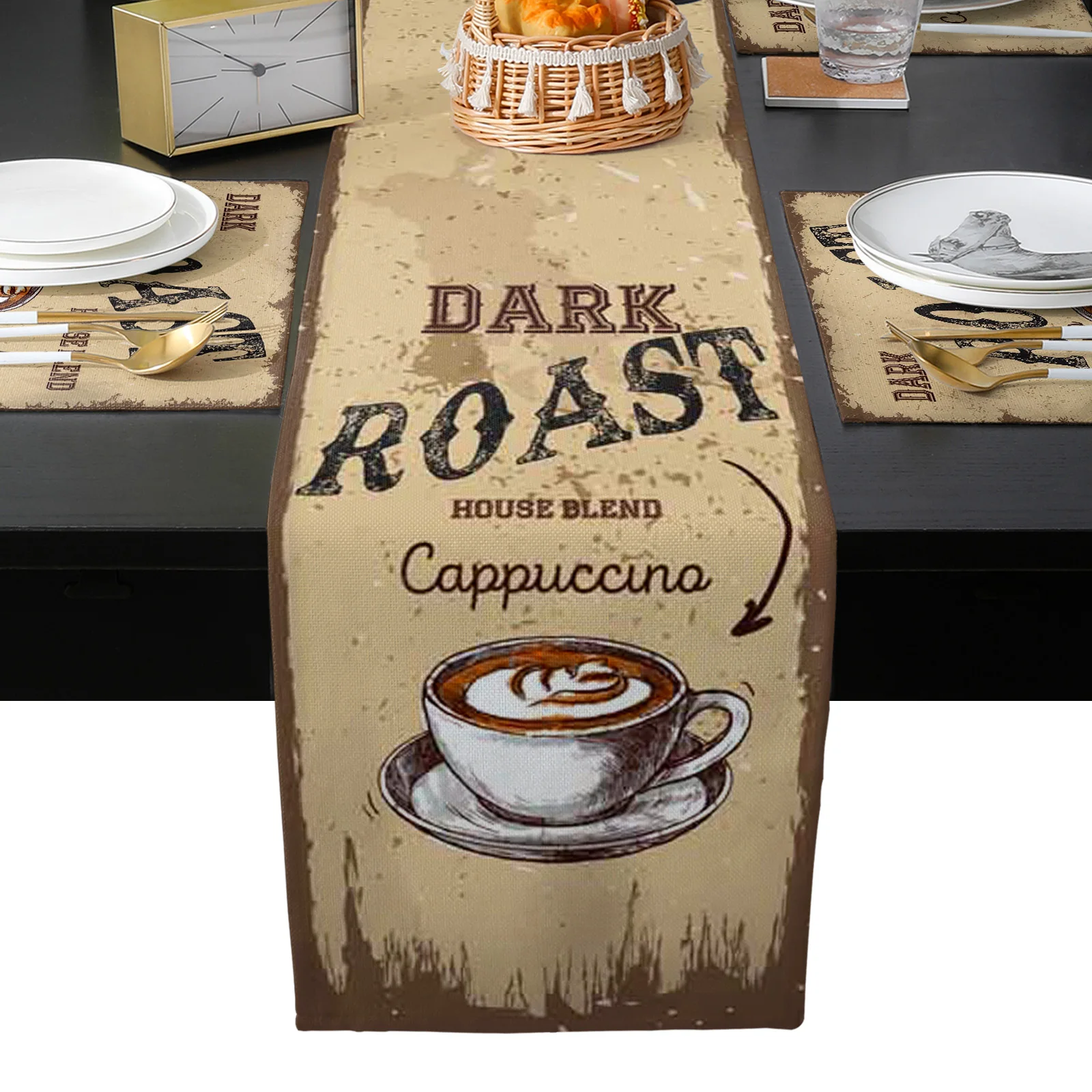 

Кофейная настольная дорожка для капучино в стиле ретро, домашний декор, Настольная дорожка для свадебной вечеринки, Настольная дорожка
