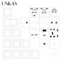 unkas modules diy combination free matching french eu socket usb charger tv rj12 telephone rj45 computer glass panel outlet