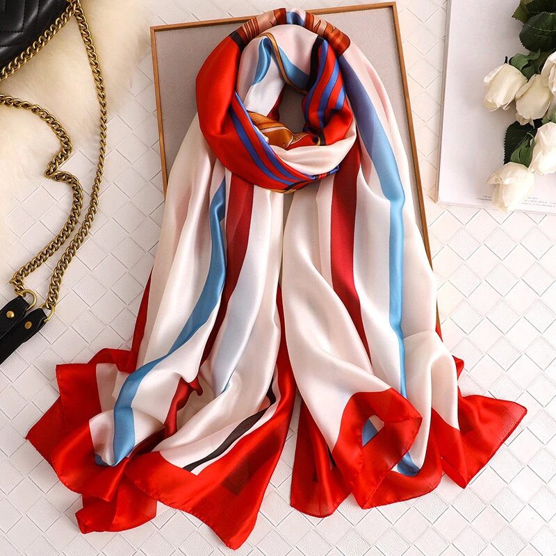 

Yulaili 2020 Women Scarf Summer Silk Scarves Shawls Lady Wraps Soft Pashmina Female Echarpe Designer Beach Stole Bandana