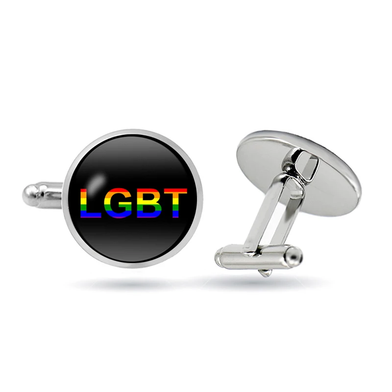 Горячая ЛГБТ Gay lesbies Pride love is Запонки радуга Круглый купол стеклянный запонки для