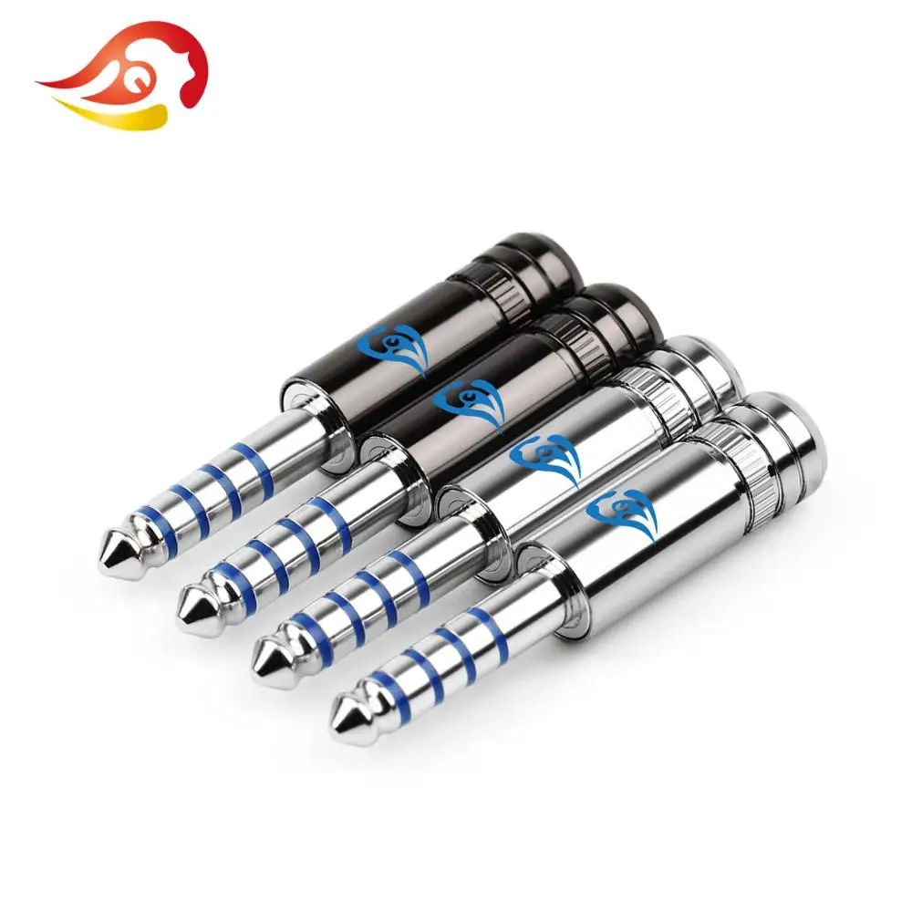 QYFANG Aurora 4.4mm 5 Pole Rhodium Plated Beryllium Copper Earphone Plug Headset Audio Jack Wire Connector Blue Metal Adapter |