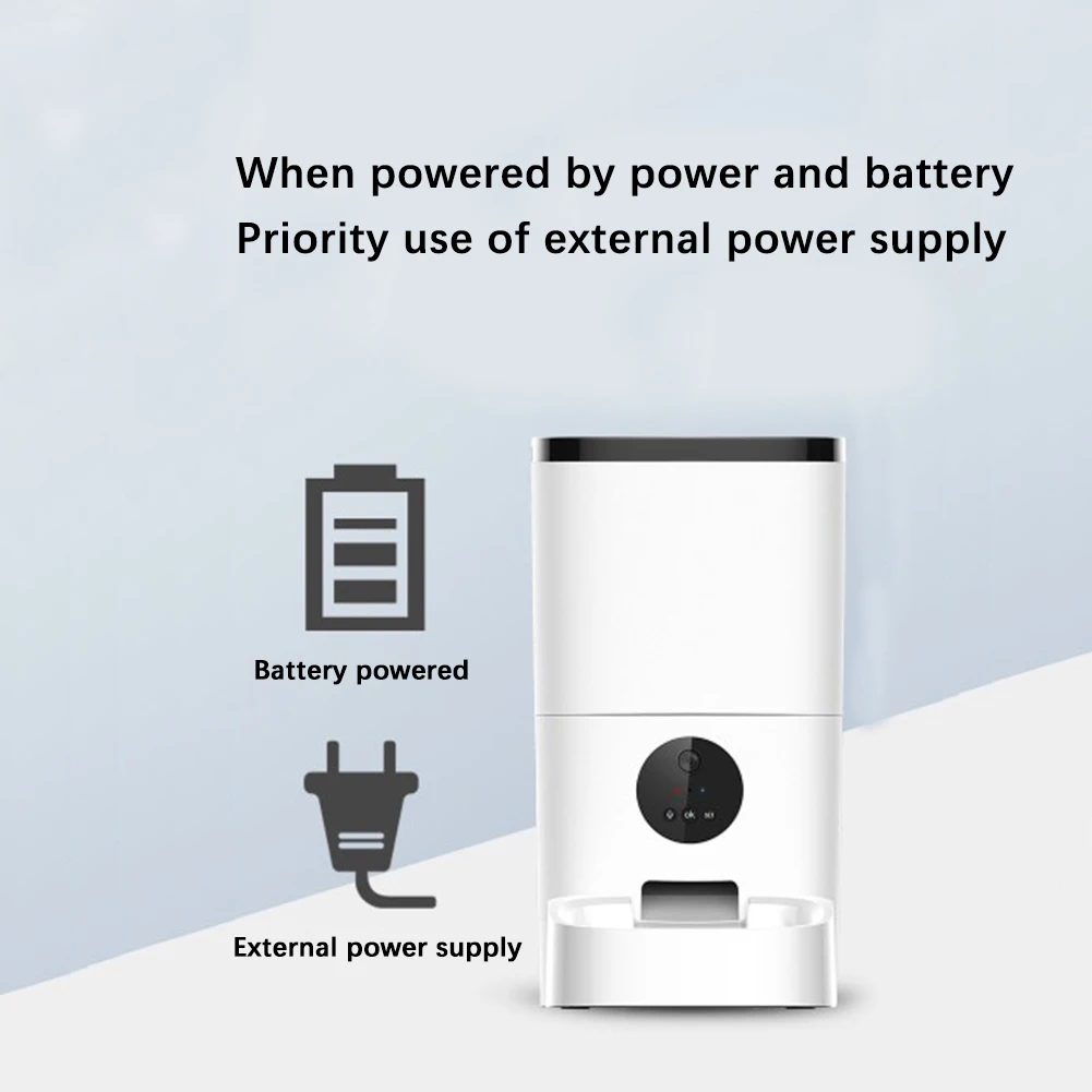 

Large Capacity Pet Automatic Feeder Smart Voice Recorder APP Control Timer Feeding Cat Dog Food Dispenser WiFi/Button Version