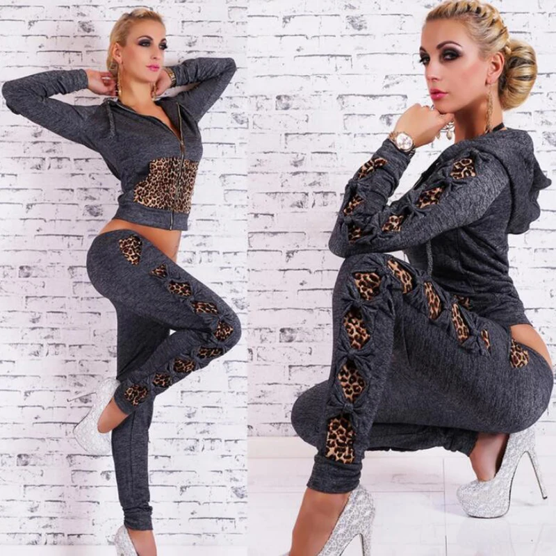 Повседневный женский спортивный костюм с пайетками в стиле пэчворк комплект из 2