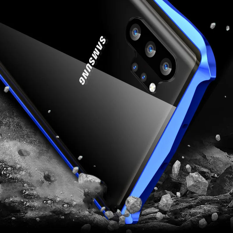 Магнитный чехол для samsung Galaxy Note10 Plus 5G, прозрачный металлический стеклянный магнит, защитный чехол для samsung note 10 360