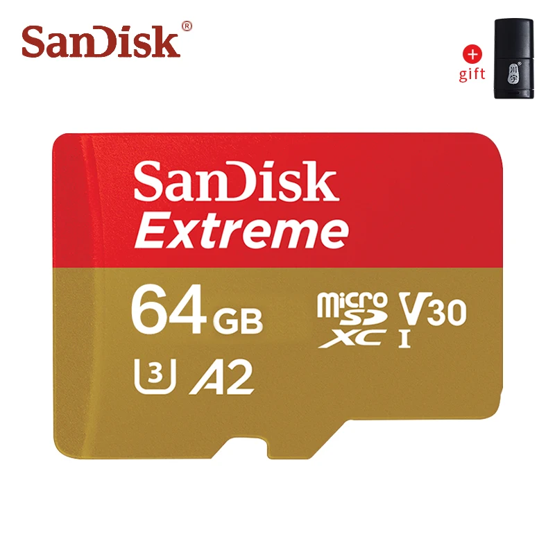 64 ГБ SanDisk Экстрим A2 U3 V30 Micro SD карта 128 ГБ 32 ГБ 64 Гб 256 Гб класс 10 карта памяти TF карта SD/TF флэш-карты MicroSD для телефона - Емкость: 64 ГБ