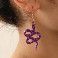 new fashion creative punk crazy twisted snake earrings for women jewelry personality purple snake drop dangle earring girls gift