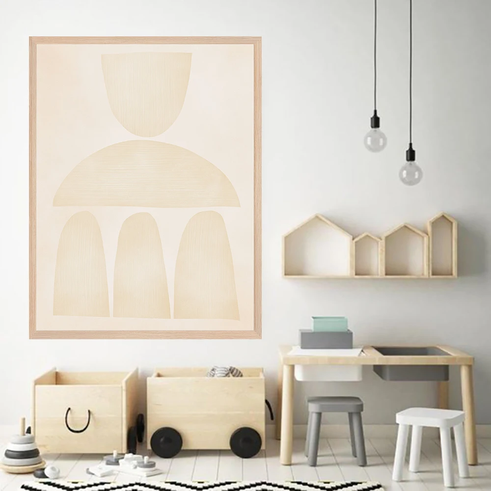 

Abstract Geometry Earth Tone Prints Beige Gray Neutral Picture Minimalist Poster Boho Wall Art Canvas Painting Living Room Decor