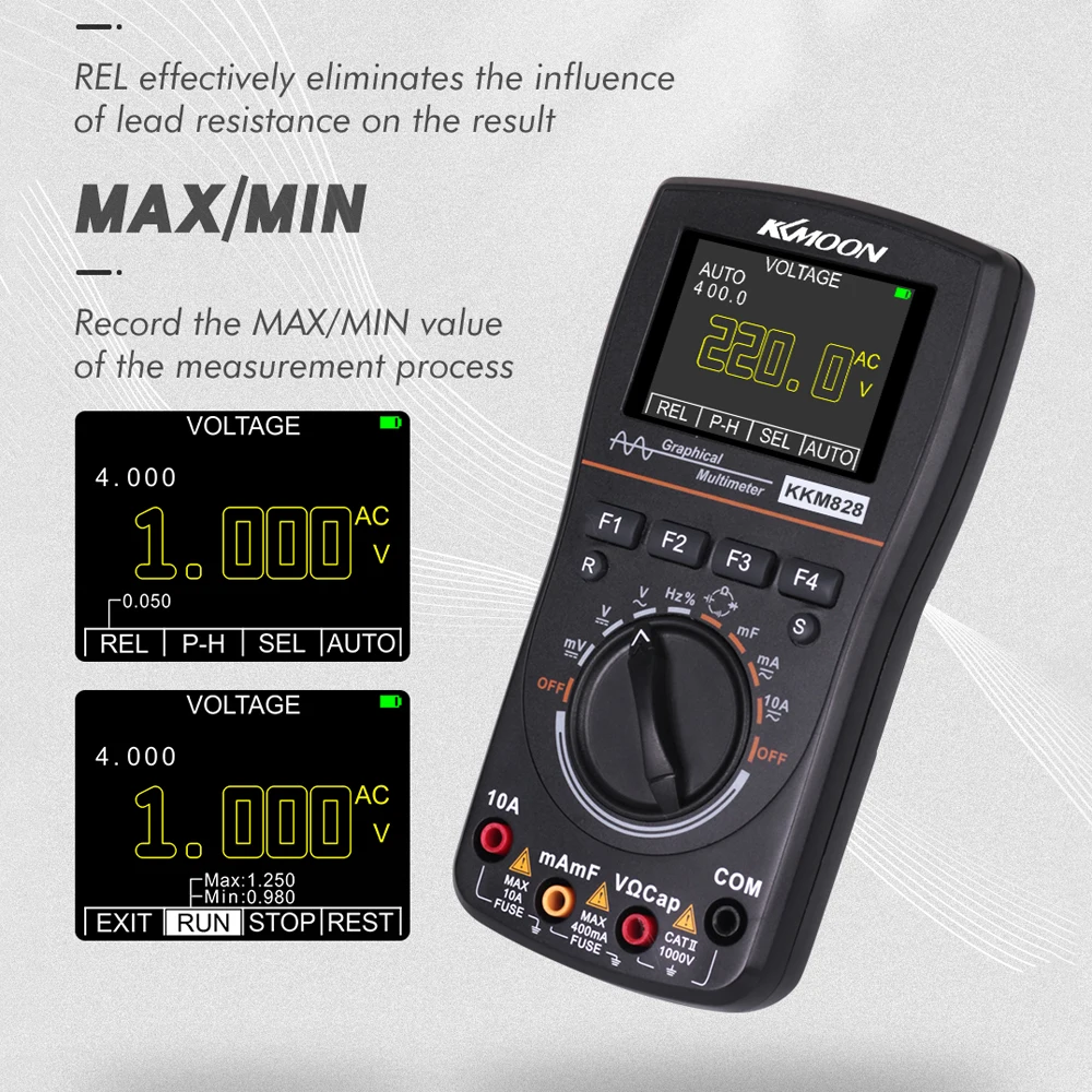 KKMOON kkm828 HD Интеллектуальный Графический Цифровой осциллограф мультиметр 2.4In