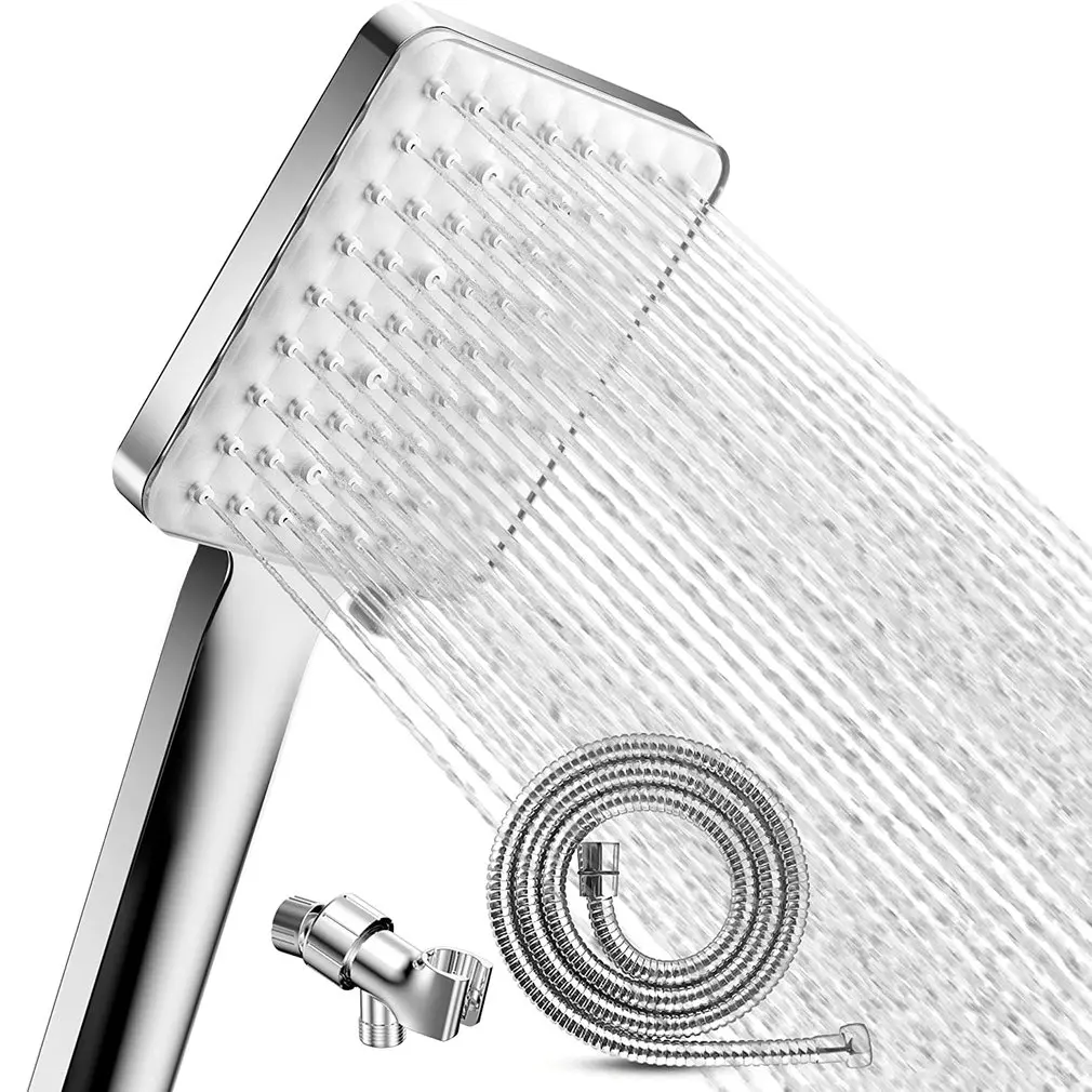 

Насадка для душа высокого давления с регулируемым кронштейном и шлангом, 6 режимов подачи воды