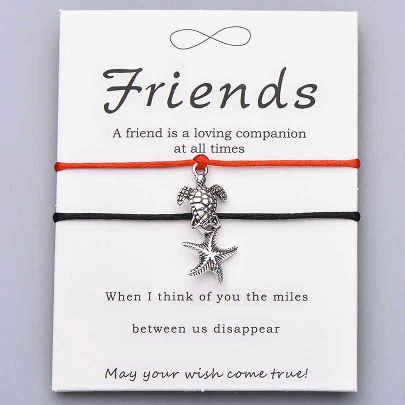 Браслеты Pipitree 2 шт./компл. Best Friends на удачу морская черепаха звезда Шарм браслет