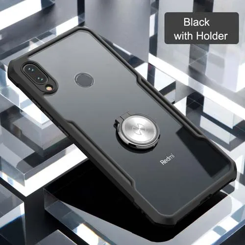 Black-with Ring Для Redmi Note 7 Чехол Xundd подушки безопасности противоударный Прозрачный задний Чехол для Капа Redmi Note 7 Чехол для Redmi Note 7 Pro Funda - Цвет: Black-with Ring