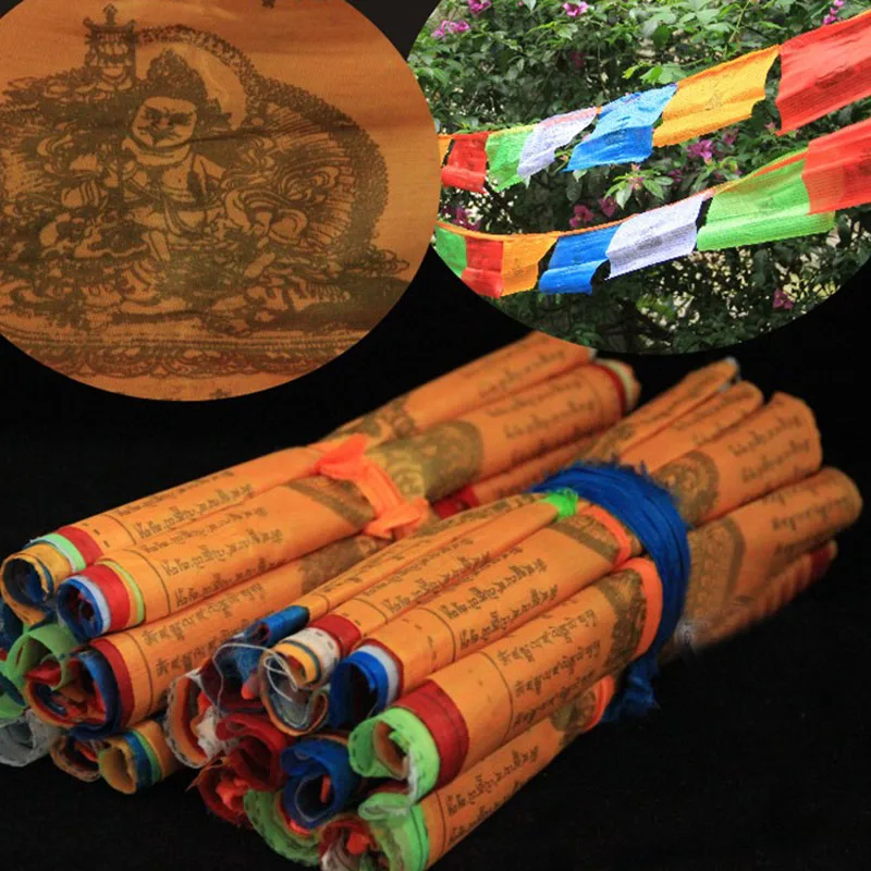 

Religious Flags Tibetan Buddhist Supplies Colour Print Prayer Flag Tibet Banner Garden Flags 5M 20 Sheets