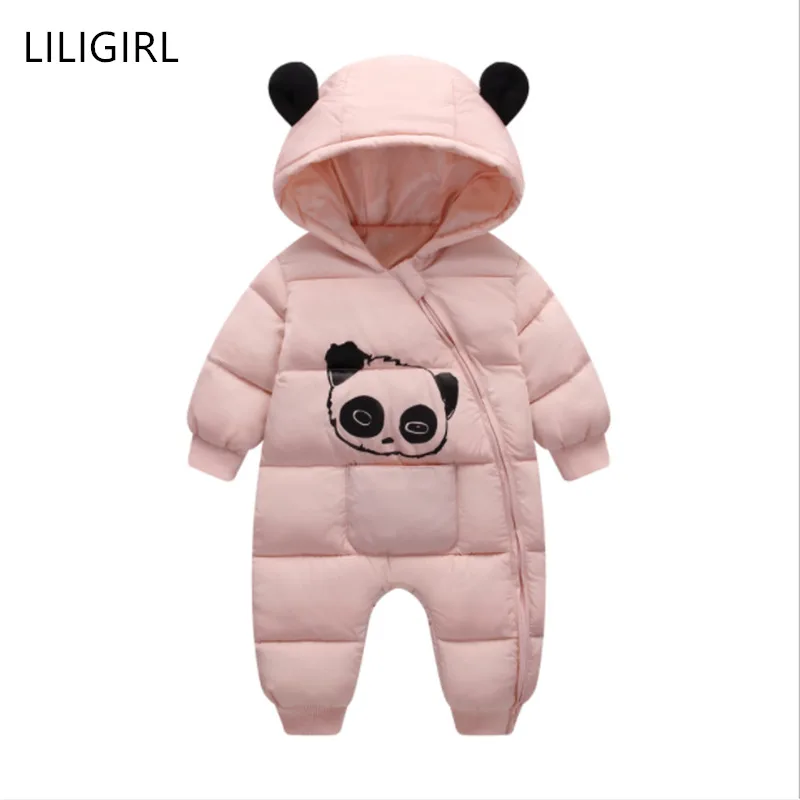 LILIGIRL/Одежда для маленьких мальчиков и девочек; зимние комбинезоны с капюшоном для новорожденных; плотный хлопковый наряд; Детский комбинезон; Детский костюм; ползунки