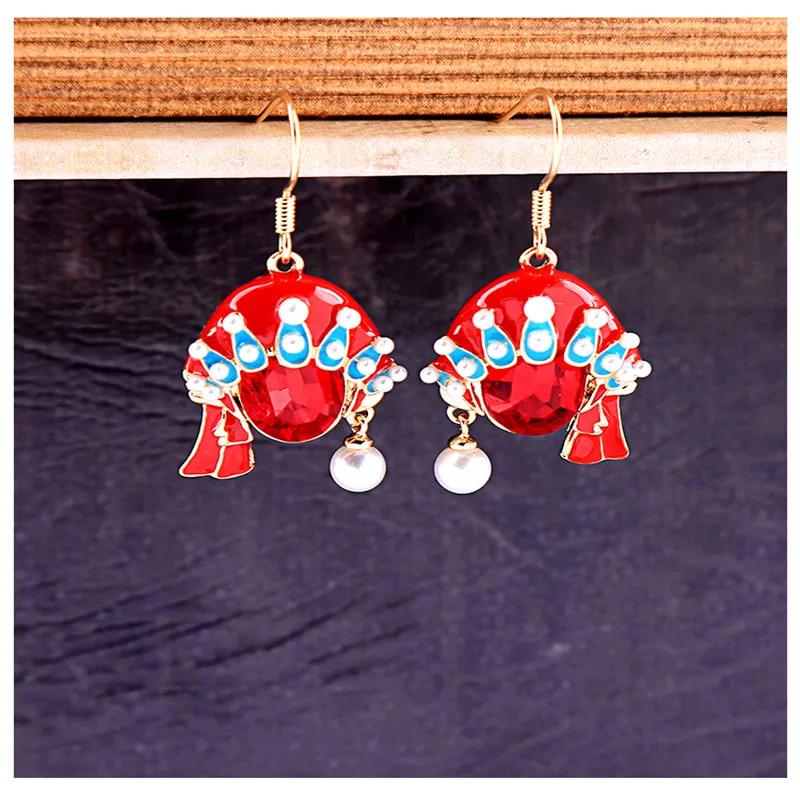 Женские серьги-подвески из цинкового сплава с имитацией жемчуга и маской