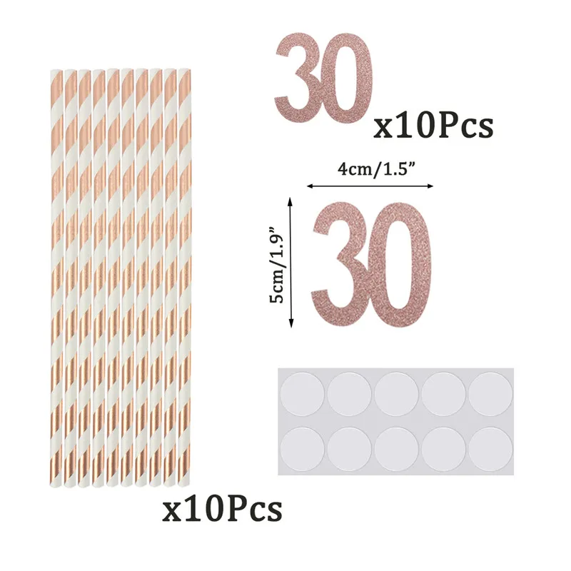 Корона из розового золота 30 40 50 лет шары на день рождения украшение сердце звезда