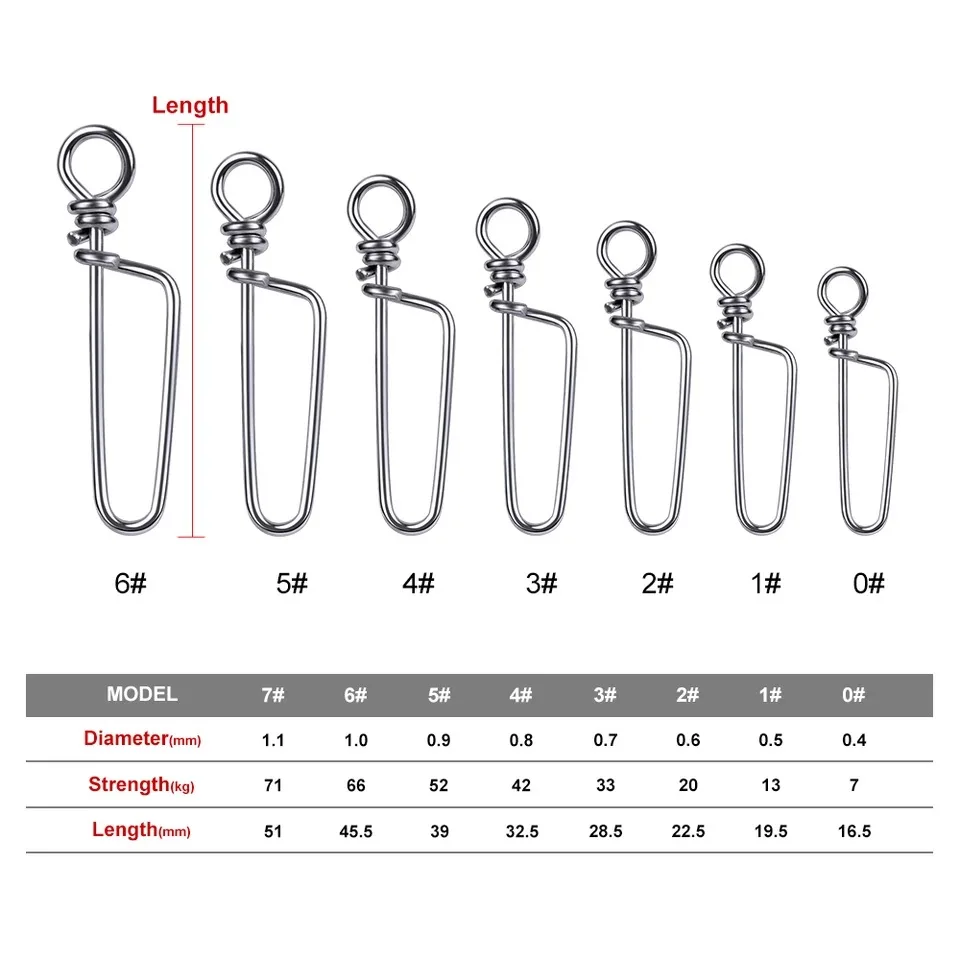 50/100 шт. рыболовные вертлюжки из нержавеющей стали | Спорт и развлечения