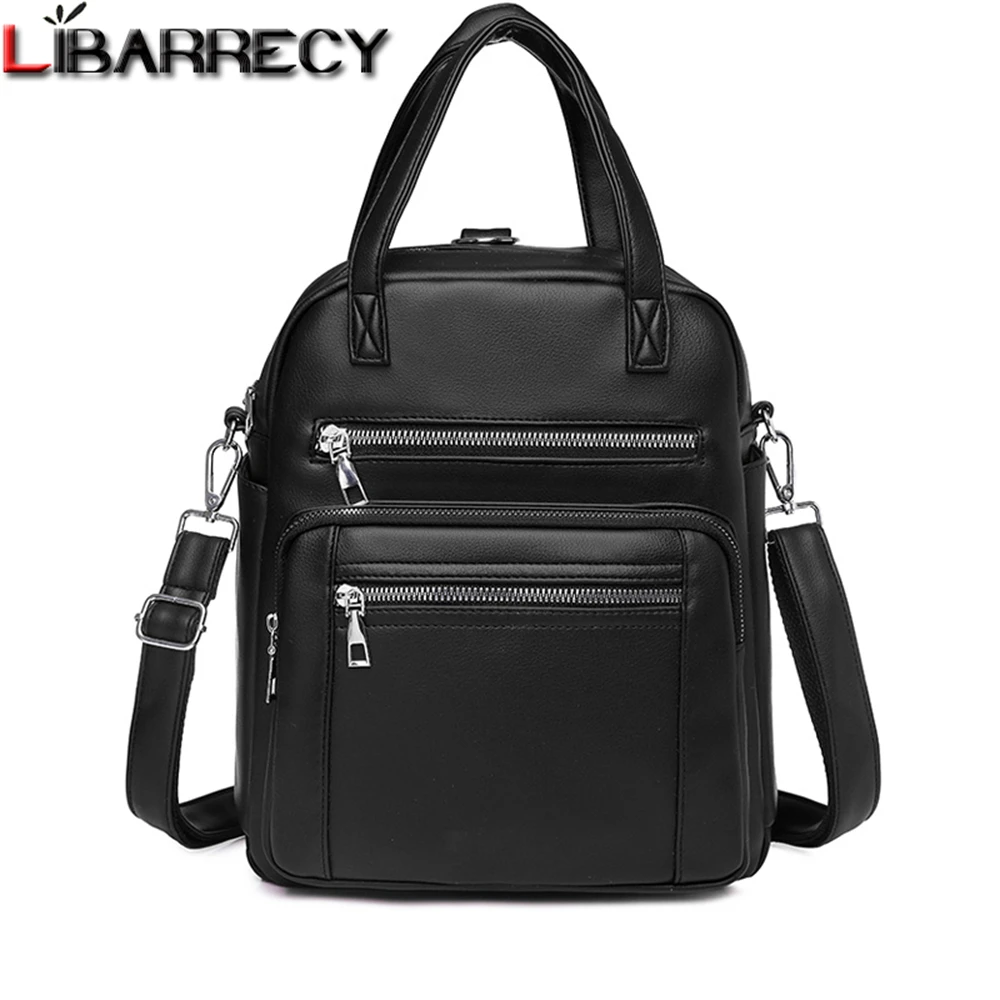 

Модный многофункциональный женский рюкзак, однотонный дизайнерский высококачественный кожаный женский рюкзак с защитой от кражи, Повседн...