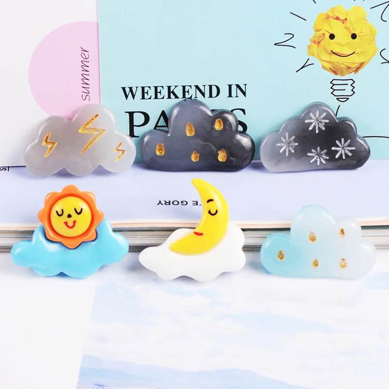 

10 Pcs/set Cute Sun Moon Cloud Resin Decoration Crafts Flatback Cabochon Scrapbooking Embellishments DIY Accessories Party Favor