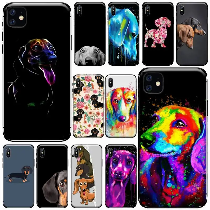 

Dachshund Silhouette Dog Phone Case for iPhone 11 12 pro XS MAX 8 7 6 6S Plus X 5S SE 2020 XR Soft silicone