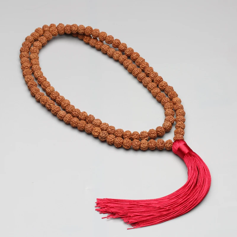 Натуральный Гималайский Розарий Ваджра Бодхи 8 мм-9 мм 108 Бусины Нить ожерелье дух