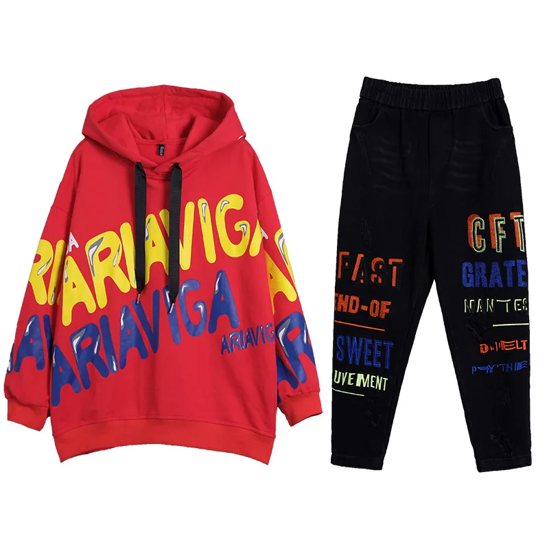구매 후드 두 조각 세트 여성 땀 정장 한국어 하라주쿠 Tracksuit Sweatsuits 스포츠웨어 여성 운동복 까마귀 의상 스포티 한 2 저렴한 후드 두 조각 세트 여성 땀 정장 한국어 하라주쿠 Tracksuit Sweatsuits 스포츠웨어 여성 운동복 까마귀 의상 스포티 한 2