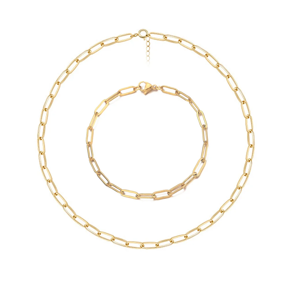 Модное ожерелье из крупных звеньев с зажимом для бумаги овальная змея цепочка в