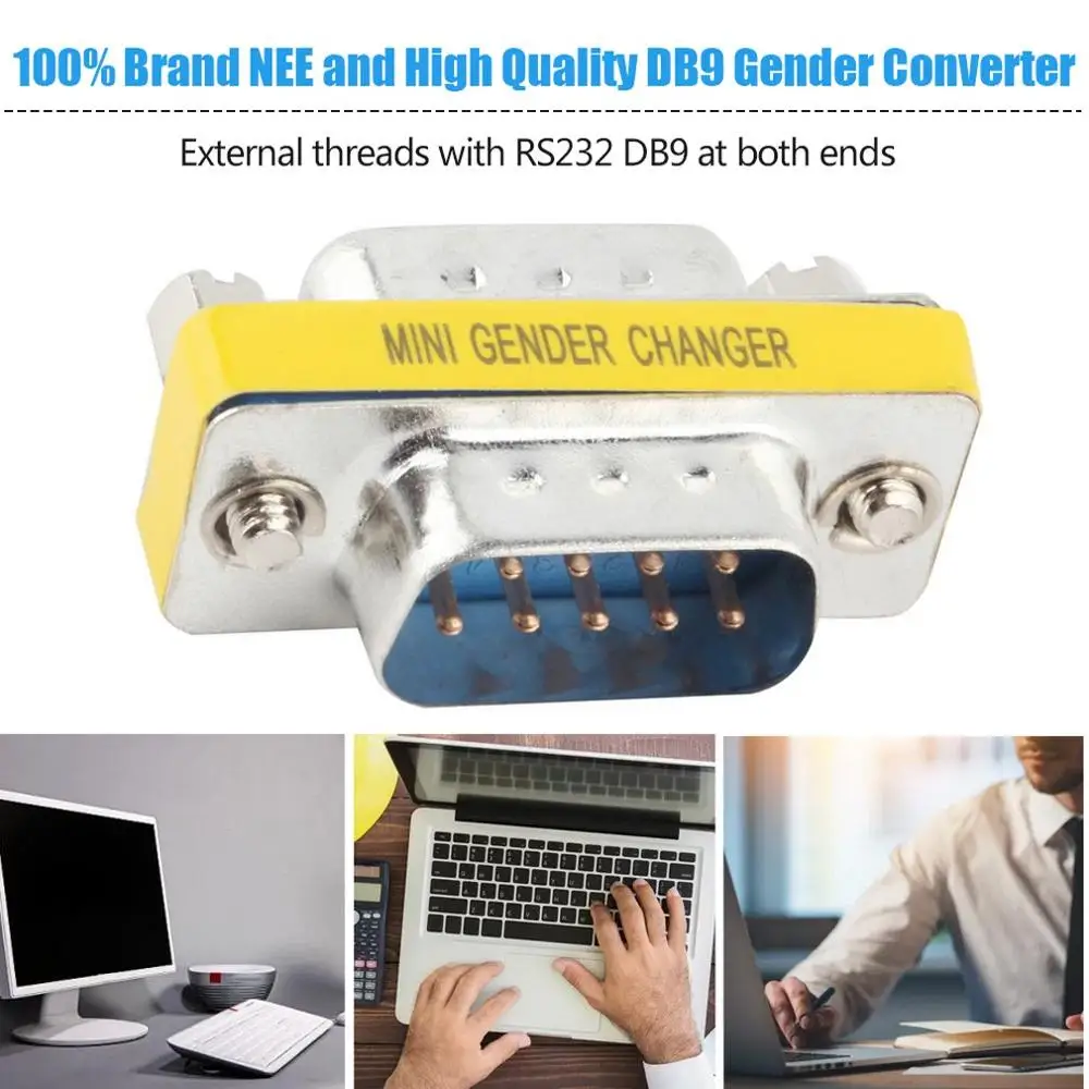 1 шт. 9 Pin RS-232 DB9 Мужской последовательный кабель для смены пола адаптер муфты