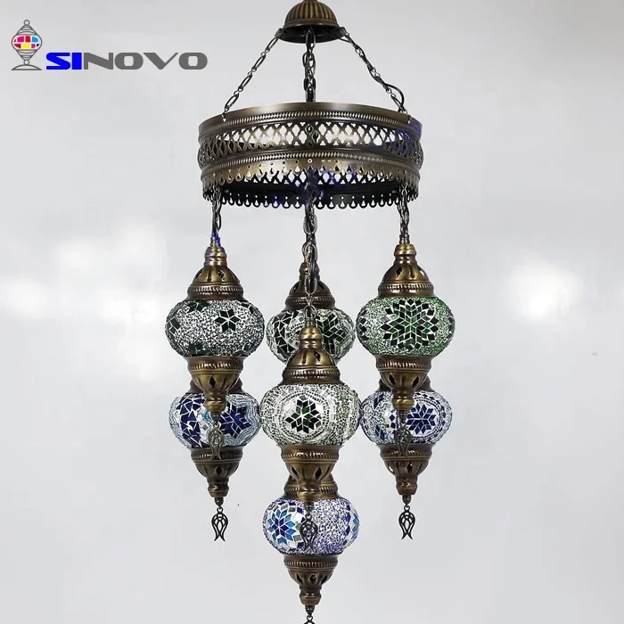 Турецкий стиль отель проект небольшой подвесной светильник стеклянная мозаика