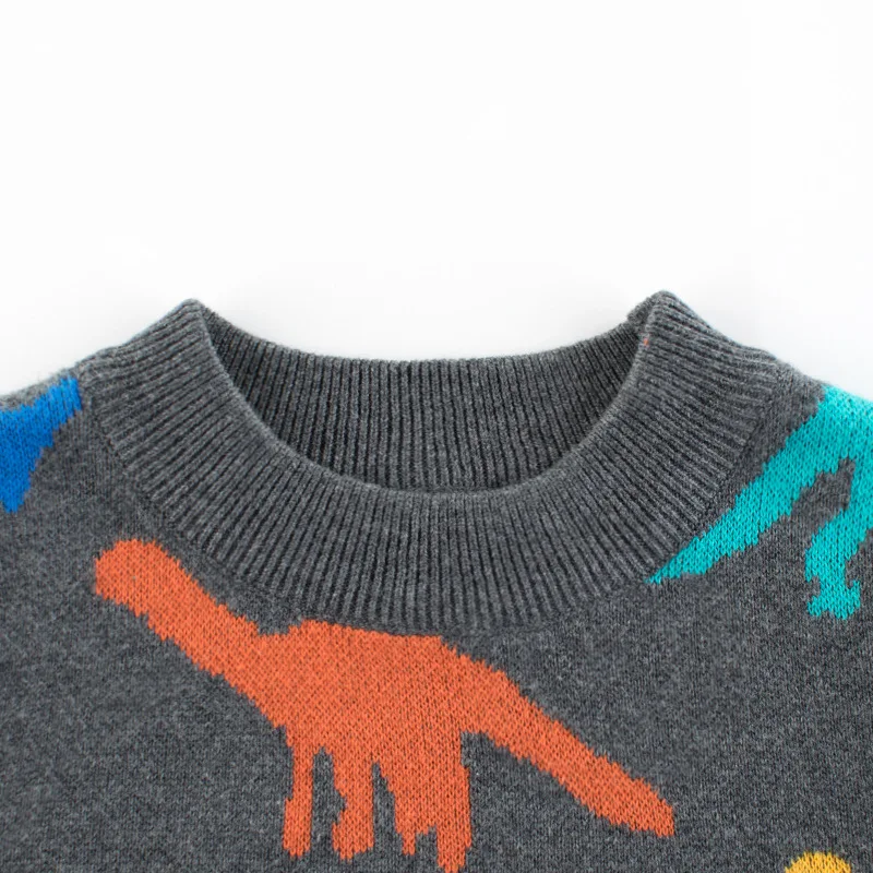 2022 Spring Autumn Kids Thin Sweater Boys Girls Clothes Cute Dinosaur Cartoon Cotton Long Sleeve Kids Baby Sweatshirts 1-9 Years