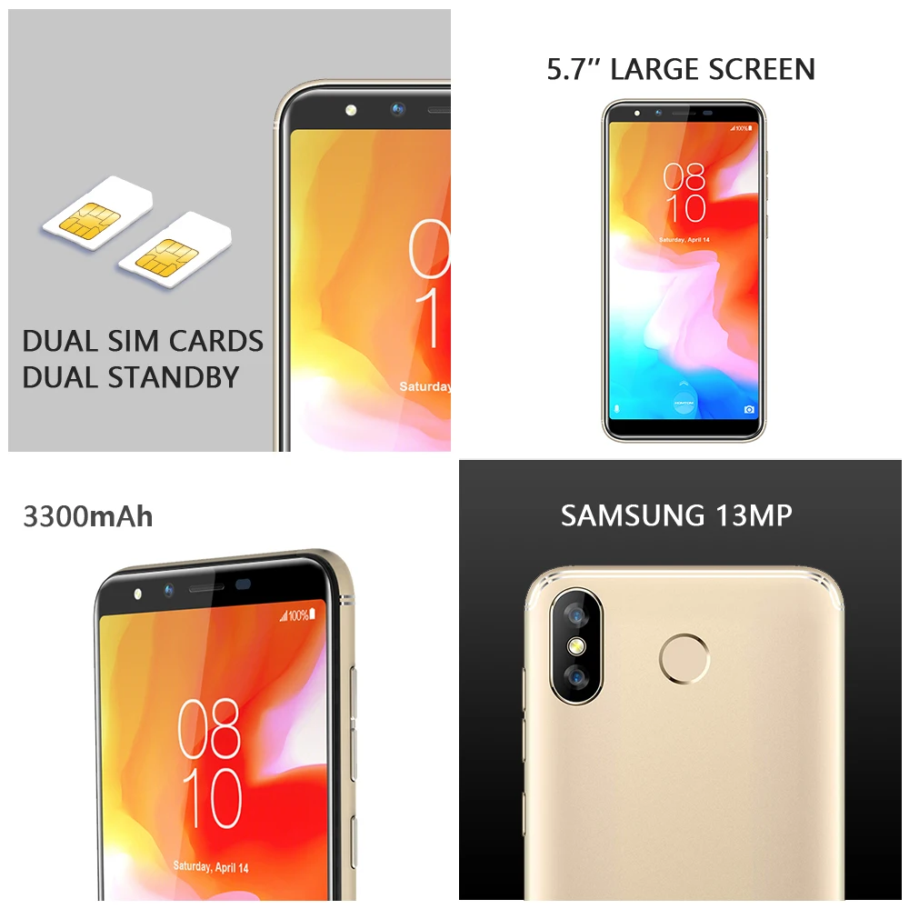 HOMTOM H5 5 7 дюймов ips дисплей 3 Гб ОЗУ + 32 ПЗУ смартфон четыре ядра 1 ГГц gps отпечаток