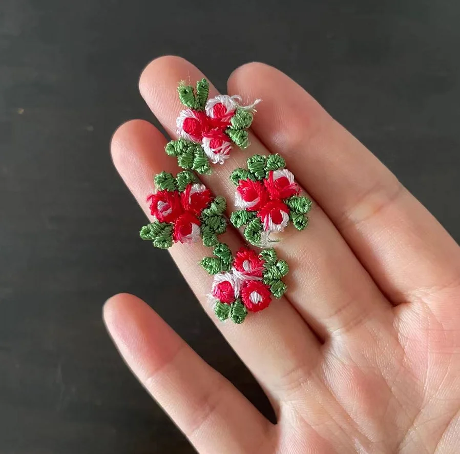 100 шт. Элегантные мини вишневые цветы Кружевная аппликация Свадебная вышивка