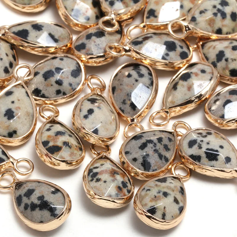

New natural stone pendant drop type Damation jaspers faceted pendant necklace for DIY jewelry best birthday gift size 10x14mm