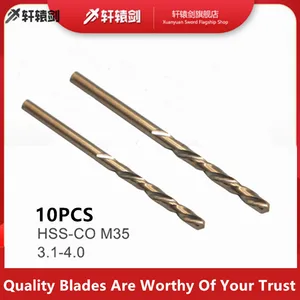 10 шт. Hss-Co M35 3,1-4,0 кобальтовое прямое сверло аксессуары для электроинструмента хвостовик твист