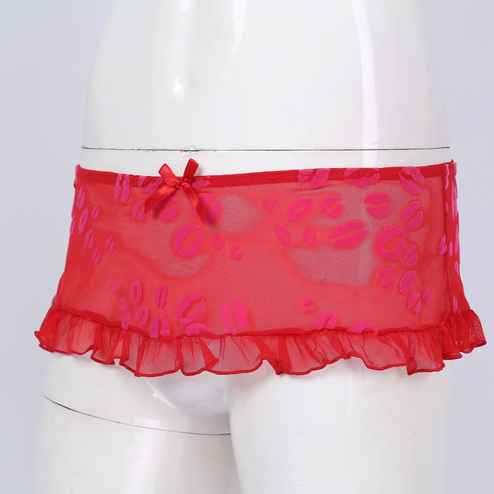 Прозрачная сетчатая юбка нижнее белье кружевная пикантная мини-юбка в горошек